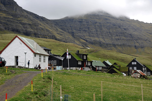 The village of Gásadalur, population 11 - many of the houses are empty