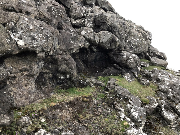 Rocks over Bøsdalafossur, Vágar, Faroe Islands