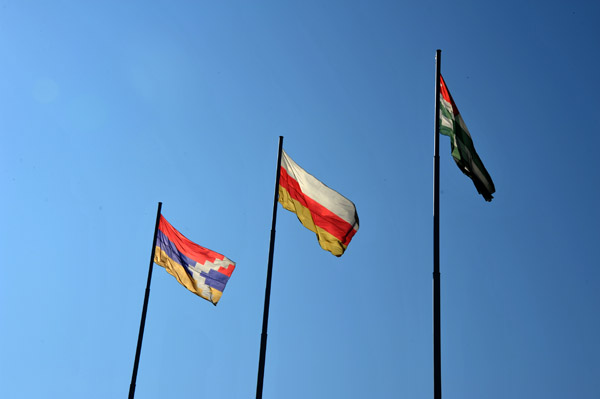Flags of the Breakaway Republics of Abkhazia, South Ossetia and Artsakh (Nagorno-Karabakh)