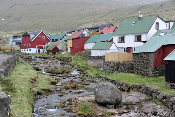 Stream in the middle of the village of Gjgv, Eysturoy, Faroe Islands
