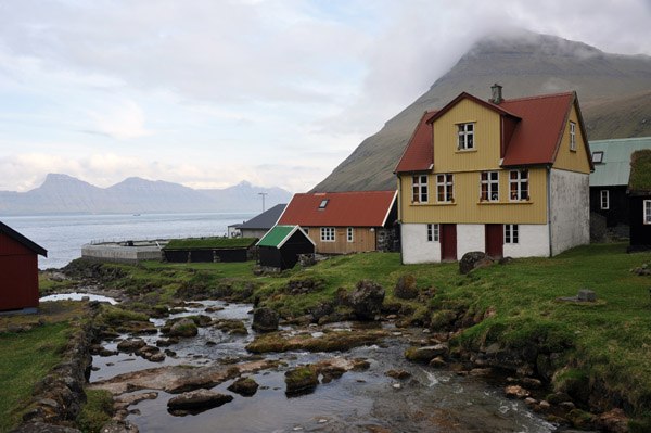 Stream in the middle of the village of Gjgv, Eysturoy, Faroe Islands