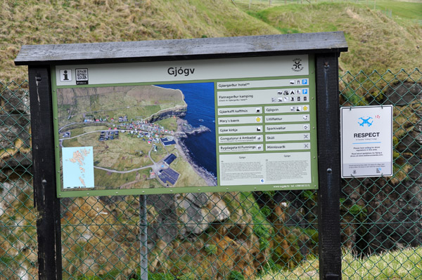 Map and Tourist Information, Gjgv, Faroe Islands
