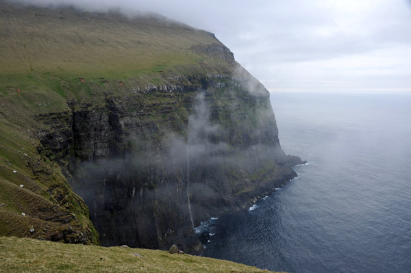 Misty clouds on the Cliffs of Gjgv, Eysturoy, Faroe Islands