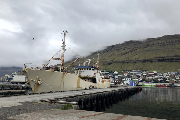 Rusty fishing trawler Helena, Port of Klaksvk, Faroe Islands
