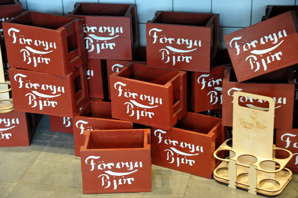 Empty wooden crates waiting for their fill of Froya Bjr, Klaksvk