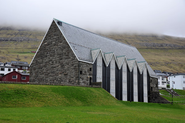 Christianskirkjan (Christian's Church), constructed of local basalt, Klaksvk