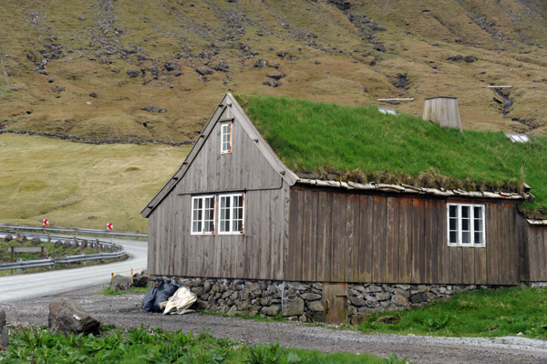 Turf roofed house in Depil, population 3, Bor∂oy