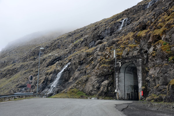 North entrance to the Hvannasundstunnilin, 2120m single lane opened in 1967