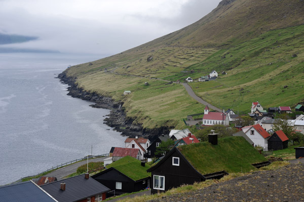 The village of Kunoy, population 77, one of 2 settlements on the island
