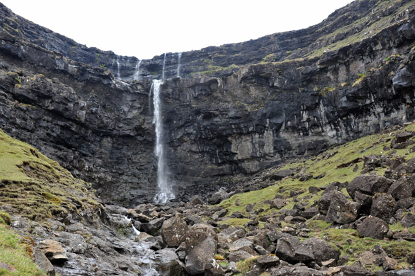 Foss, a 2-stage 140m waterfall, Streymoy, Faroe Islands