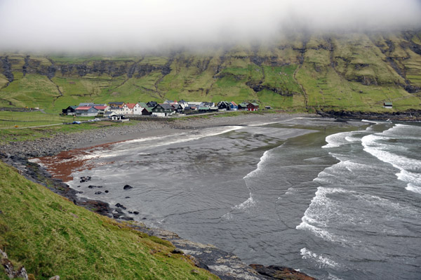 The beach at Tjørnuvík, the northernmost village on Streymoy, population 71