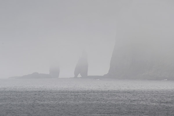 Risin og Kellingin sea stacks off the northwest coast of Eysturoy, Faroe Islands