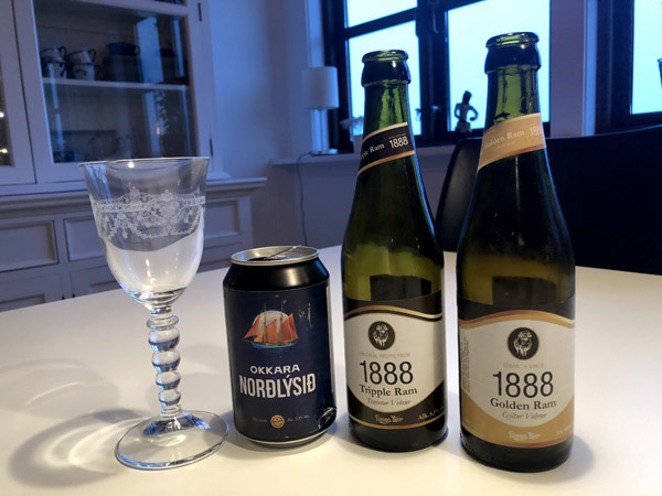 Selection of local beers from the Faroe Islands