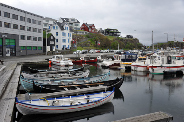 Traditional wooden rowboats, Trshavn Watefront