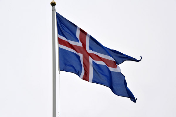 Government Flag of Iceland over the Trshavn Consulate