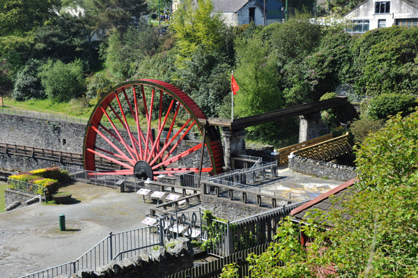 There is a similar but smaller waterwheel downstream in the village of Laxey itself