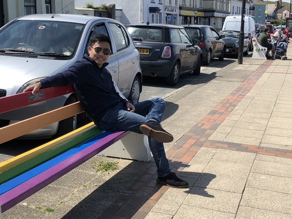 Rainbow bench, Peel, Isle of Man