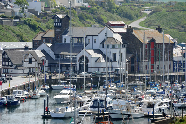 Town and Peel Harbour Marina from Peel Castle, Isle of Man