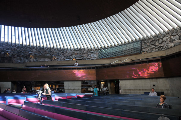 Natural light illuminating the interior of the Rock Church, Helsinki