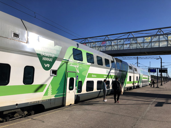 InterCity train on the Turku to Helsinki Route, Finland