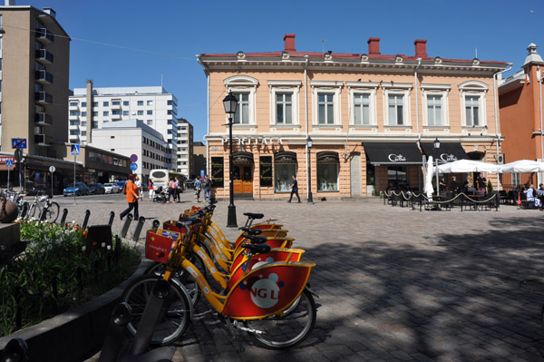 City Bikes in front of the Old Library, Turku