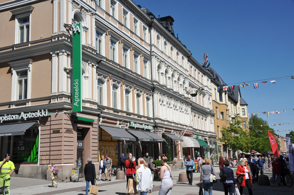 Central shopping area along Yliopistonkatu, Turku, Finland