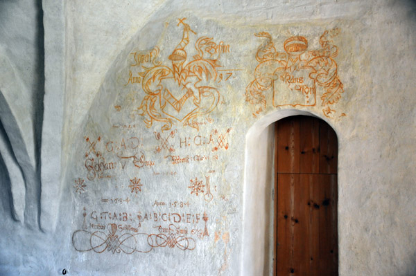 Mural in Turku Castle dated 1584