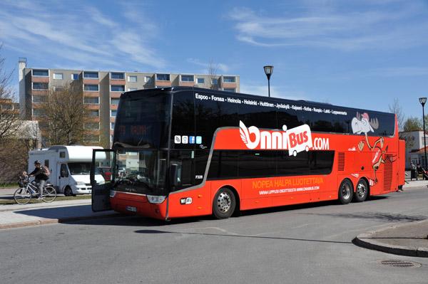 Double decker bus from Turku to Rauma