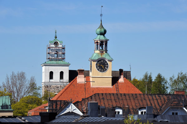 Towers of the Old Town Hall and Holy Cross Church, Rauma