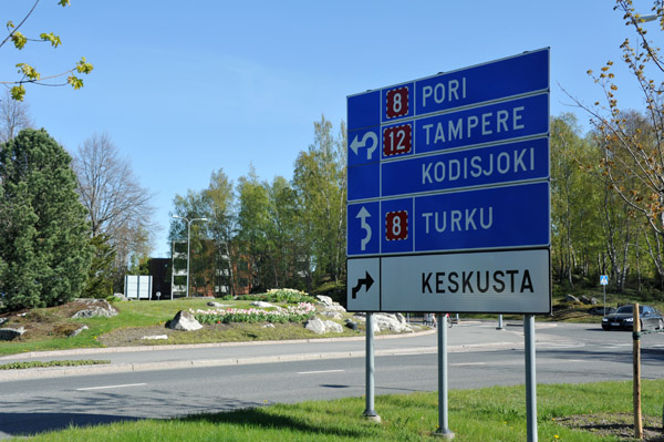 Roads out of Rauma to Port, Tampere and Turku