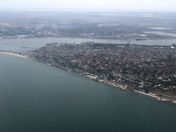 Chornomorsʹk, Ukraine, on approach to Odessa Airport