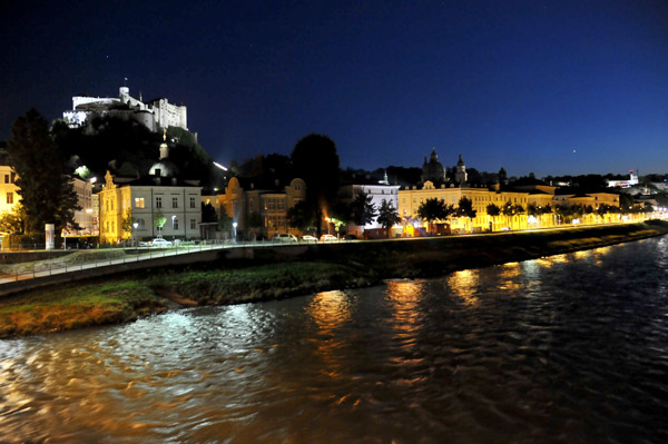Along the Salzach River at night, Salzburg