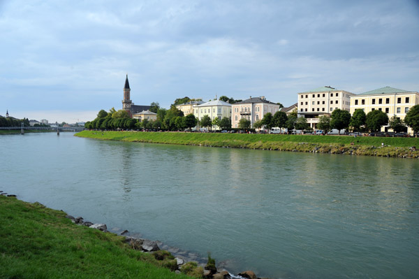 Salzach River looking north to the right bank