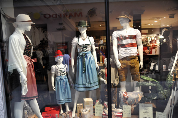 Salzburg shop with traditional Austrian clothing