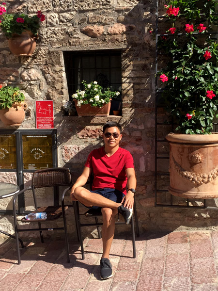 Max relaxing in Assisi