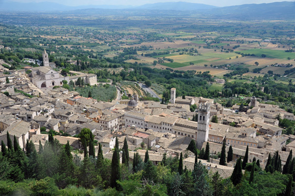 View of Assisi from Rocca Maggiore