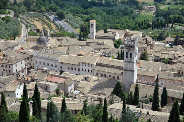 Piazza del Comune from Rocca Maggiore, Assisi