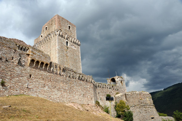 Dark skies over Rocca Maggiore, Assisi