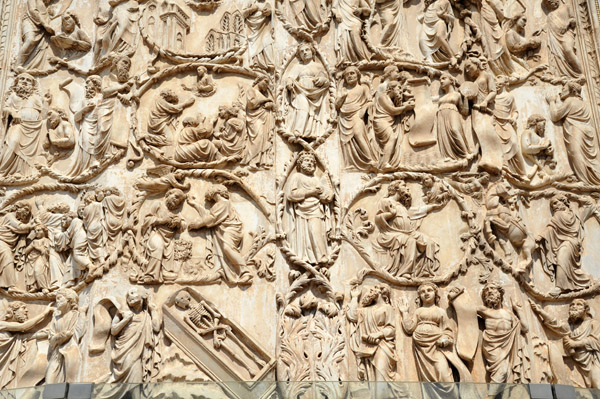 Adam and Eve with the serpent bas-relief sculpture, Orvieto Cathedral