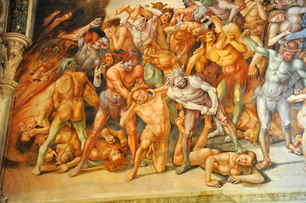 Detail of the Damned in Hell, Luca Signorelli, Chapel of San Brizio, Orvieto Cathedral