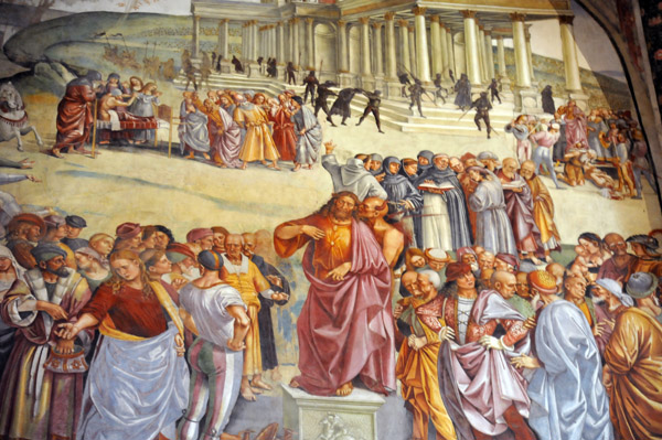 Detail with Satan whispering in the ear of the Antichrist, Chapel of San Brizio