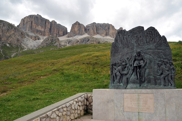 Monument to the Italian cyclist Angelo Fausto Coppi (1919-1960), 5 time winner of the Giro d'Italia