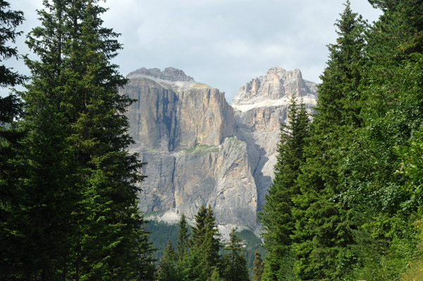 Sella Group on the descent from Pordoi Pass