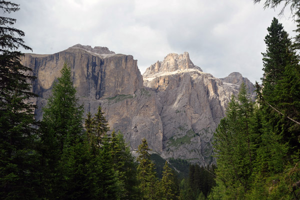 Sella Group on the descent from Pordoi Pass