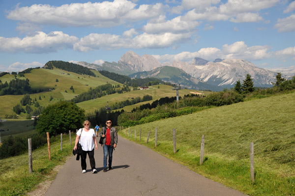 Hiking ... well a walk along the road back to the cable car station at Compatsch