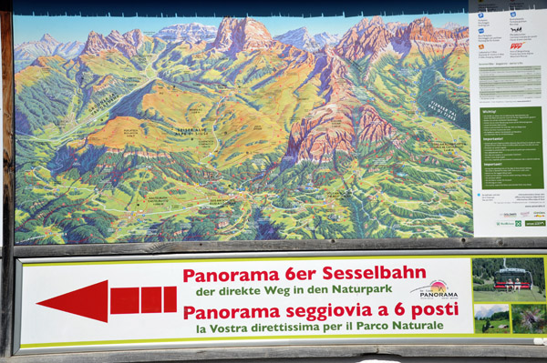 Panoramic Map of Seiser Alm