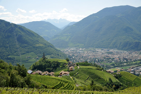 Bolzano from the road to San Genesio