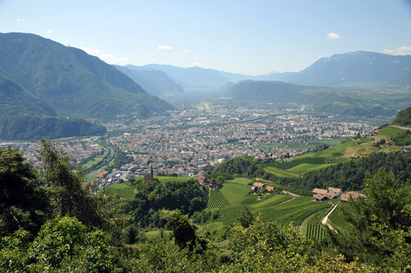 Bolzano from the road to San Genesio