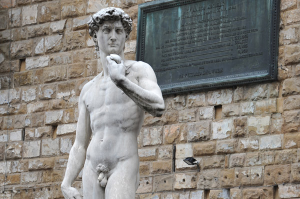 Copy of Michelangelo's David in front of the Palazzo Vecchio