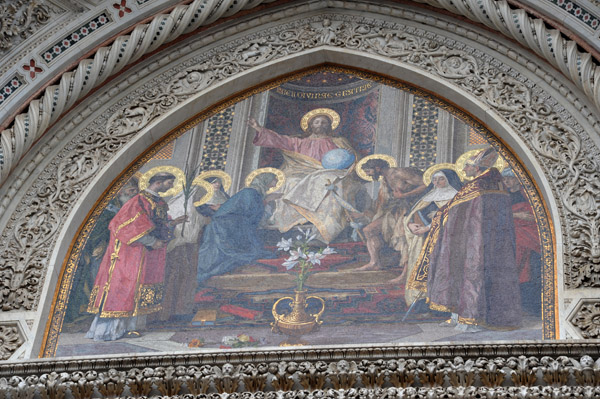 Mosaic of Christ enthroned with Mary and John the Baptist, Florence Cathedral